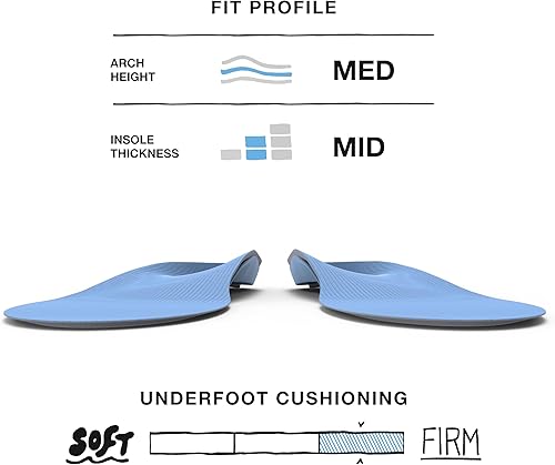 Miniatura 3 de Superfeet Inserciones de zapatos ortopédicos azules de grado profesional para espesor medio y plantilla de arco 75-9 hombres  85-10 mujeres
