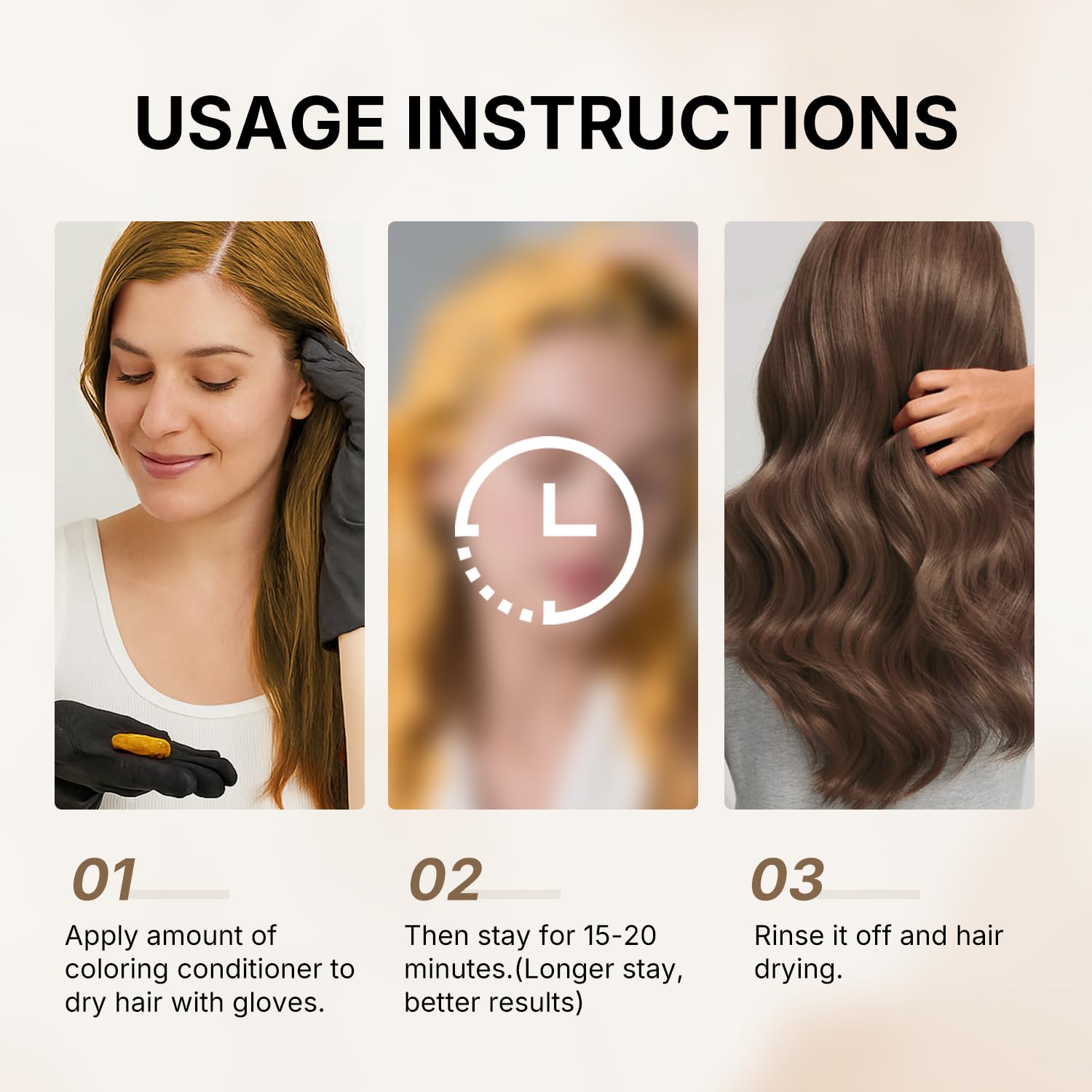 Karseell Hair Color Depositing Conditioner, Brown Hair Mask for Colored and Bleached Hair, Professional Refreshes Brown Color & Tone 500mL 16.9 fl oz - Image 6