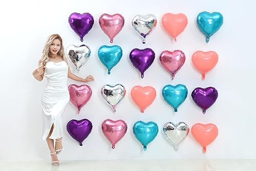 Miniatura 24 de Globos de papel de aluminio de 18 pulgadas con letras de mylar, globos de corazón para el día de San Valentín, proponer matrimonio, boda, Rosa