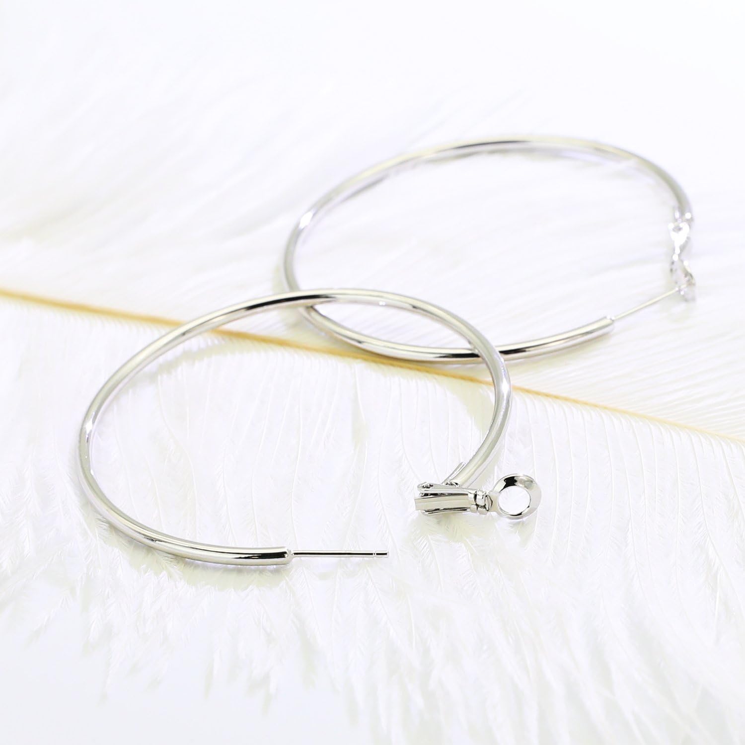 925 Sterling Silver Post Hoop Earrings, Lightweight Hoops 18K Gold Plated Polished Round Hoop Earrings For Women - Image 6