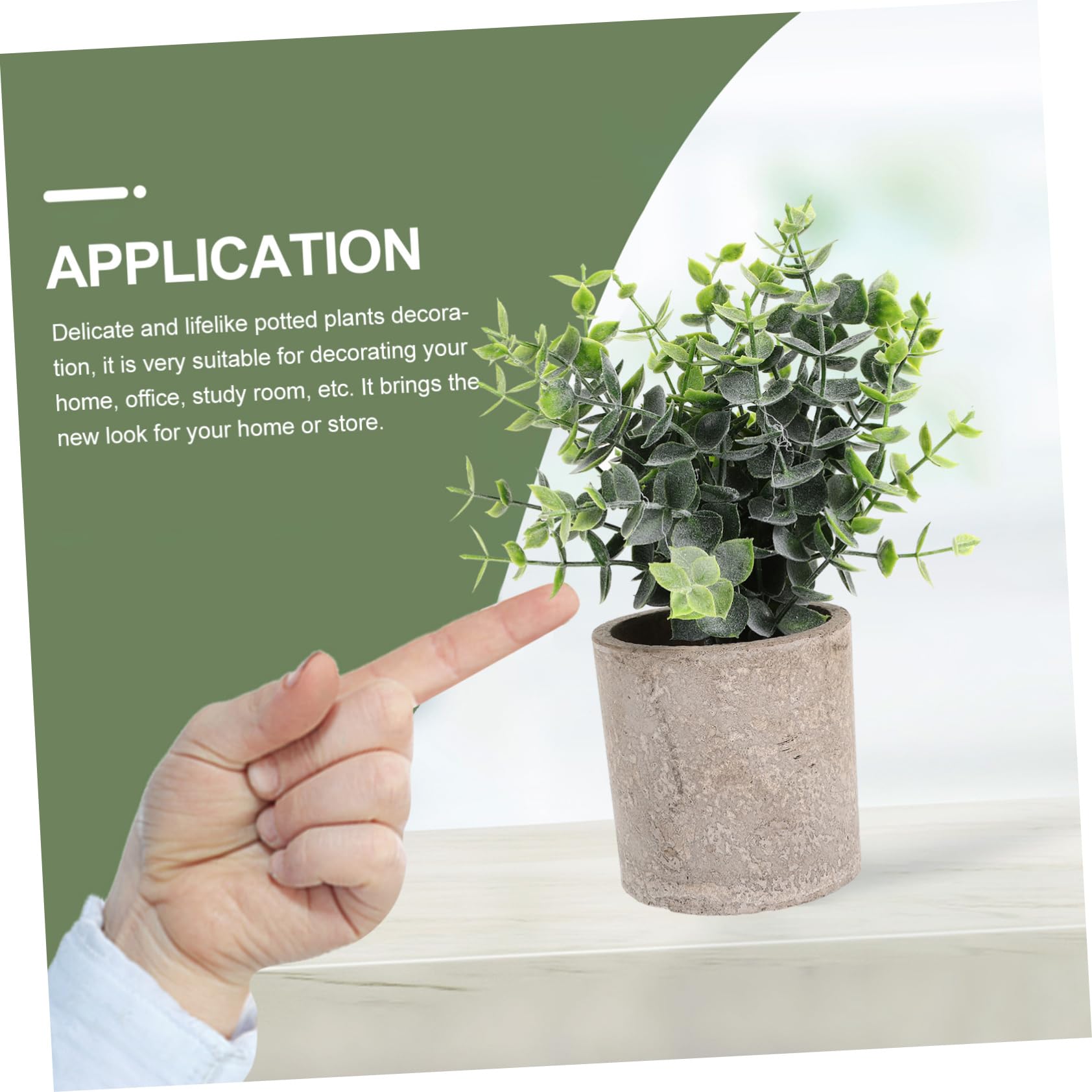 DECHOUS 3pezzi Piante Artificiali Eucalyptus Vaso Per Decorazioni Da Bonsai Realistico Per Casa e Ufficio Centrotavola Per Ambienti Moderni