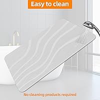 Vista 5 de Tapete de baño de piedra de tierra de diatomeas, tapete de baño de piedra de secado rápido al agua, ultra absorbente, tapete de diatomita, tapete