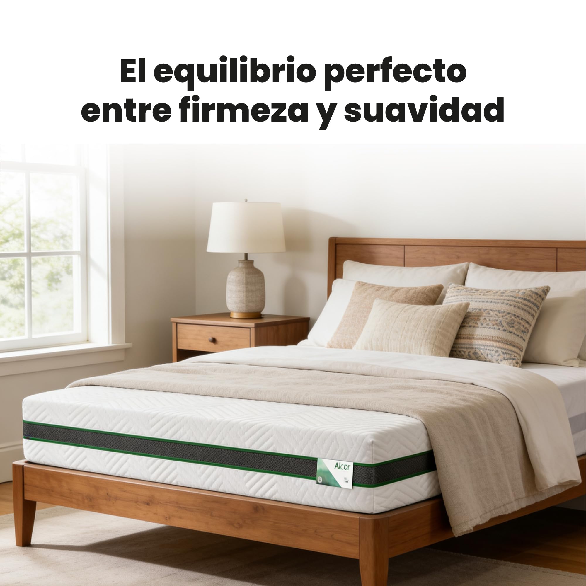 Colchón de látex 100% Pardo Alcor 22 cm suave y agradable - 105x190 cm