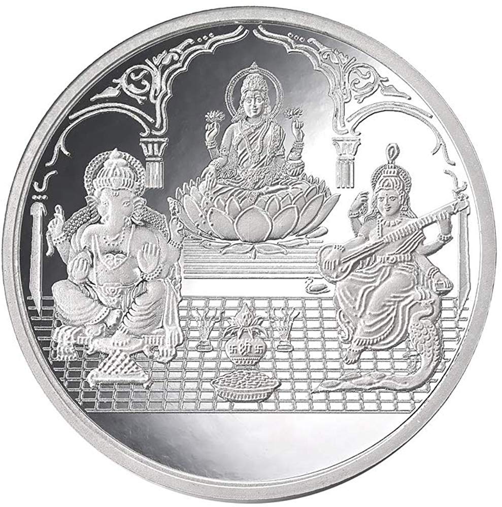 Silverwala 999 Silver Purity Ganesha + Lakshmi + Saraswathi 100 Gram Coin (B07YHTYQYS) Amazon Price History, Amazon Price Tracker