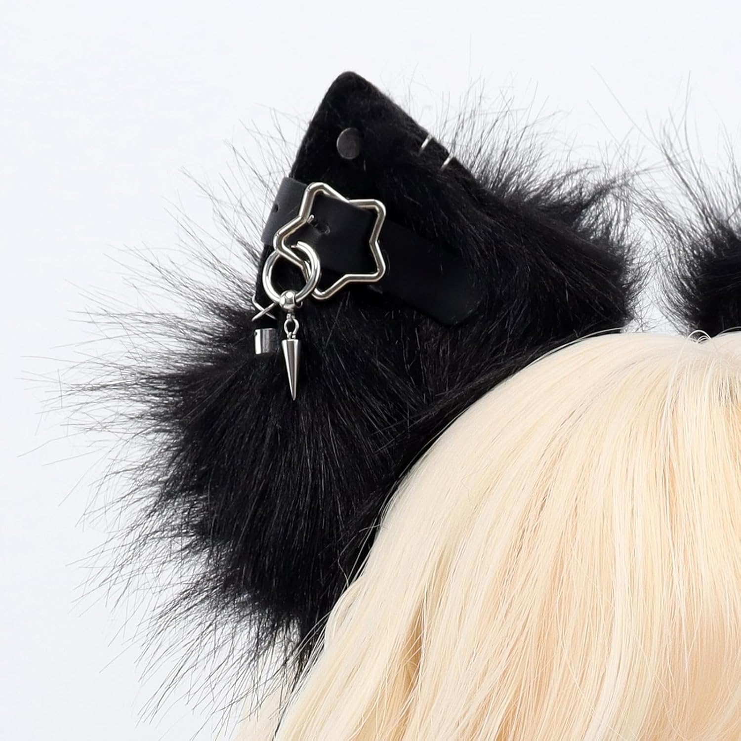 Handmade Cat Ears Headband Adjustable Animal Furry Ear Animal Headband Wolf Ear Hairband for Cosplay Christmas - Image 2