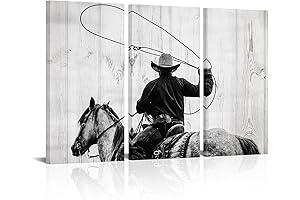 Saypeacher Cowboy Canvas Wall Art | Western Painting Decor