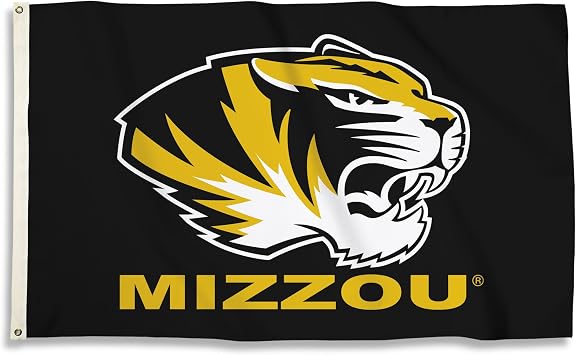 BSI PRODUCTS, INC. - Missouri Tigers 3x5 Flag with Heavy-Duty Brass Grommets - MU Football, Basketball, and Baseball Pride - High Durability for Indoor and Outdoor Use - Great Gift Idea - Black
