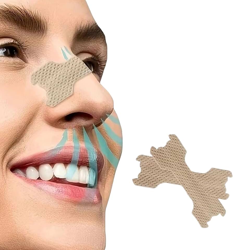 Tiras Nasais Adesivas Anti-Ronco, Dilatador Nasal para Respiração, 50 Unidades, 50x15mm, Melhora Qualidade do Sono