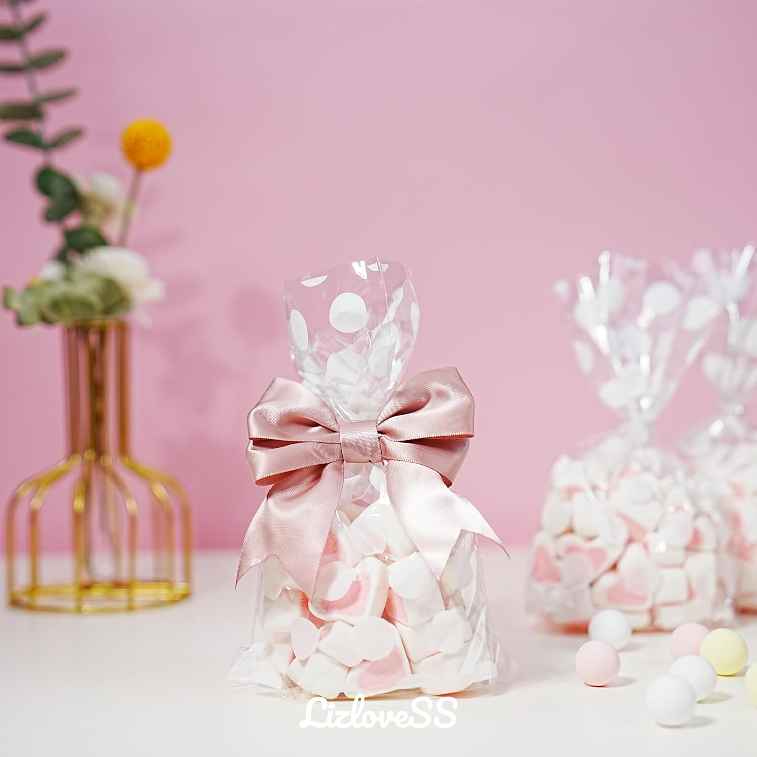 Dusty Rose Bows with Twist Ties 3.5 Inch Pre-Tied Double Satin Ribbon Bows for Gift Wrapping, Crafts, Wedding Decor, Treat Bags, Candy Apple, Christmas, Party Favors, Baby Shower (24 Pack) - Image 8