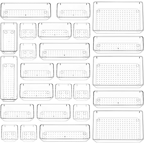 25-Piece Bathroom Drawer Organizers and Storage System