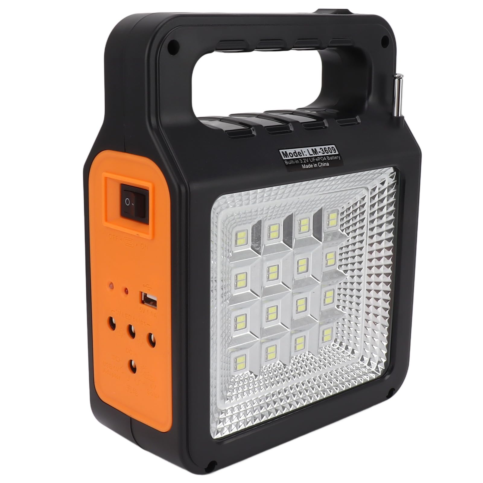 Station d'énergie portable solaire 6000mAh, générateur solaire avec lumière LED et Bluetooth, batterie externe pour camping, randonnée, urgence domestique, panneau solaire intégré