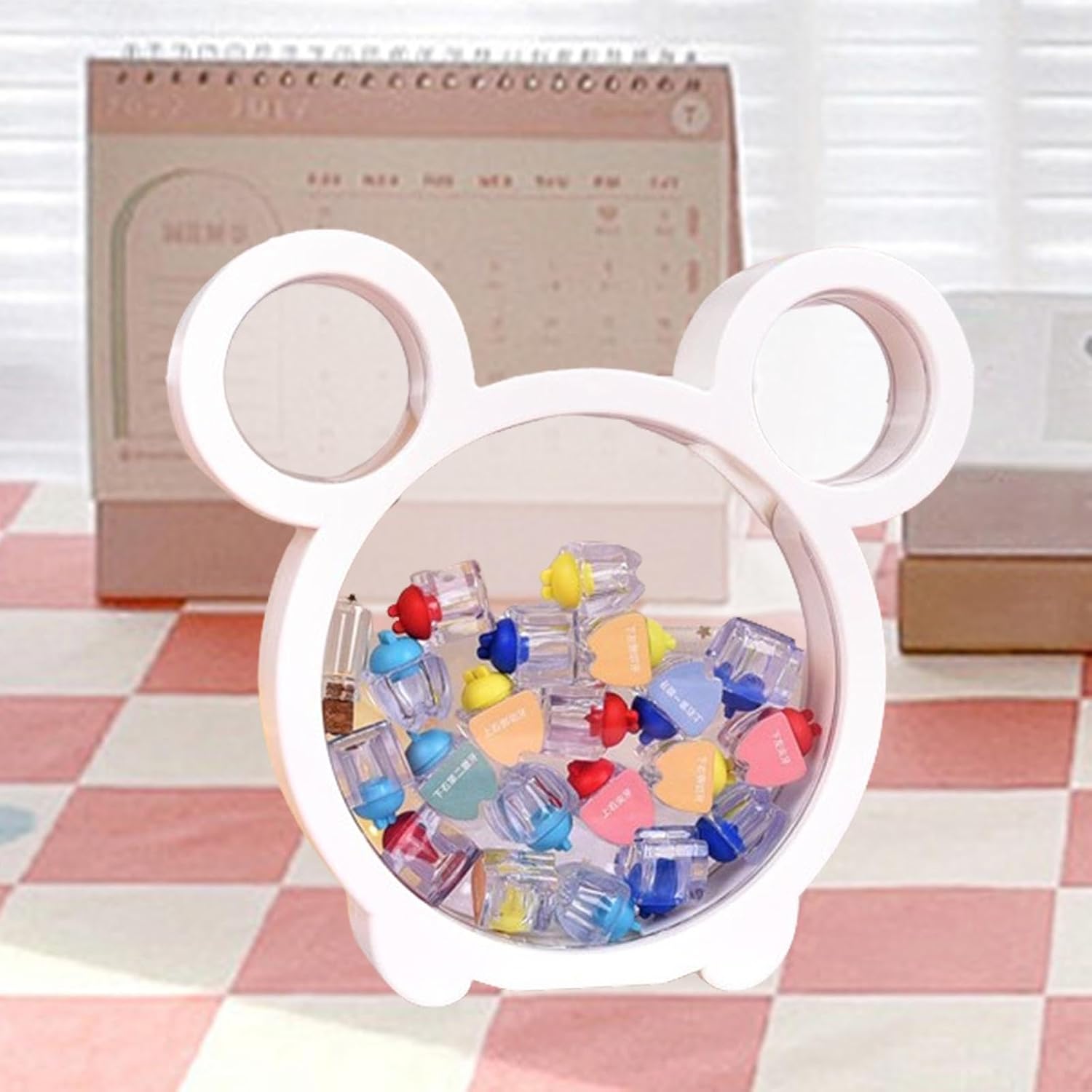 Baby Tooth Holder Kids Tooth Storage Box Keepsake for Child Memory Organizer Case with Writing Space 7.09x6.69 inch- White