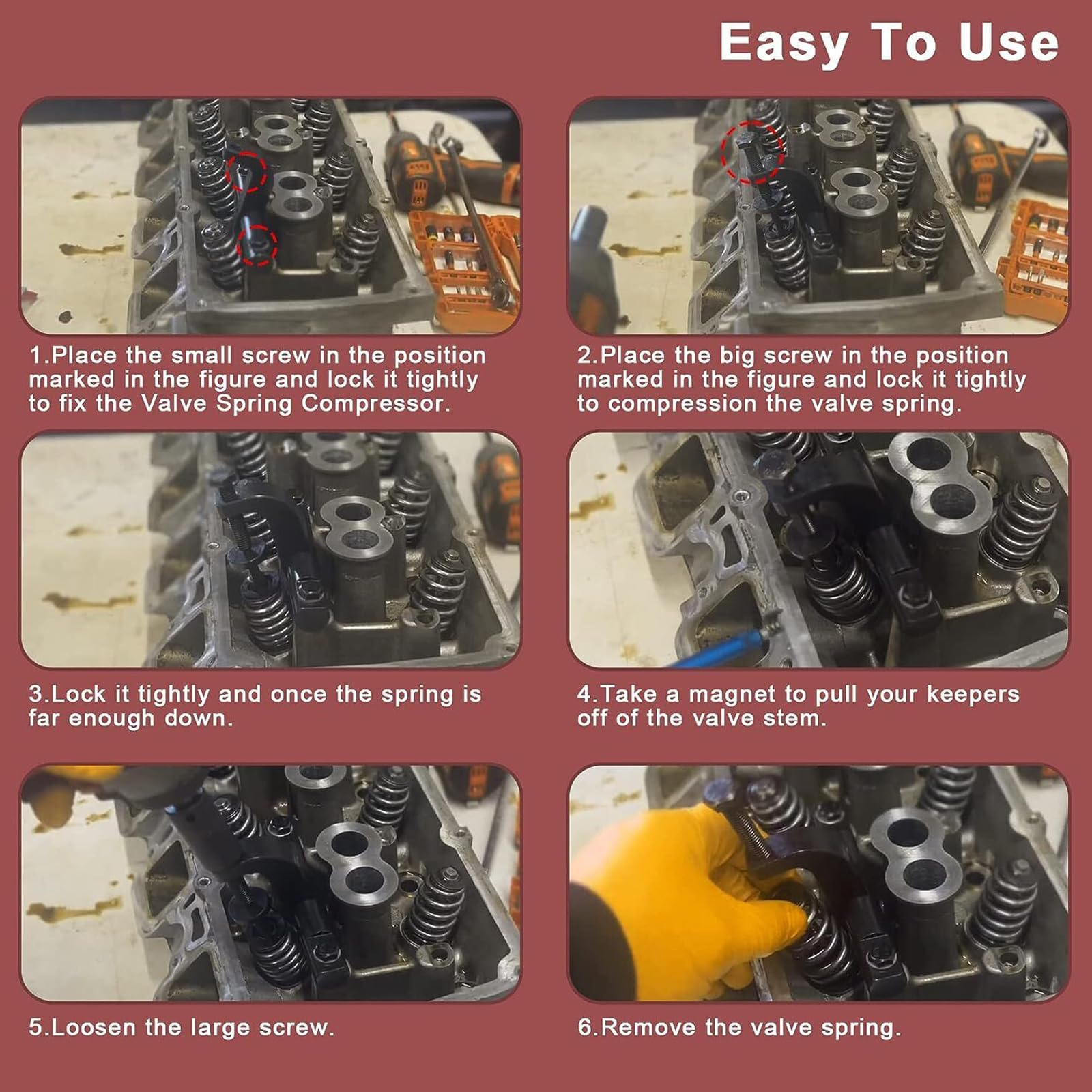 Vannes de moteur professionnelles en métal pour compresseur à ressort pour 2500 3500 5,7 L 6,1 L 6,4 L POW352003 Accessoires automobiles Outil de retrait de moteur Installation Pièces et