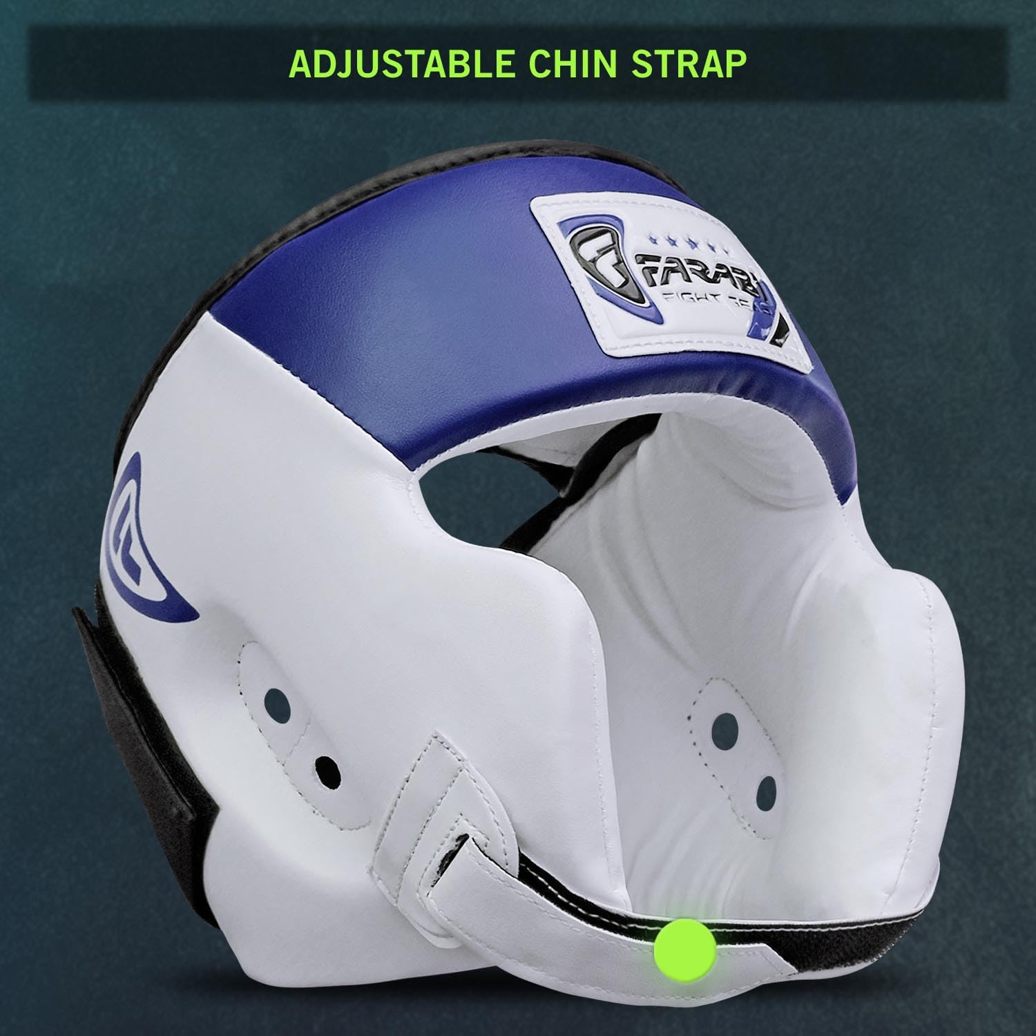 Farabi Sports Kask bokserski z regulowanym paskiem - otwarty kask kickboxingowy, MMA, Muay Thai, Sparring, sztuki walki, karate, ochrona głowy