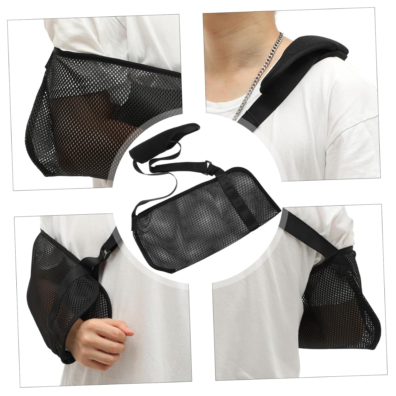 KOMBIUDA Adjustable Breathable Arm Sling for Fractured Arm Support Ergonomic Shoulder Immobilizer Forearm and Wrist Protector for Recovery Suitable for Patients and Rehabilitation