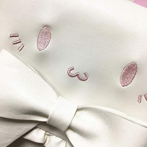 Miniatura 7 de Packitcute Lolita Mochila para mujer Kawaii Cat Bordado Big Bowknot PU Cuero Dulce Dibujos Animados Bolsa Blanco, Blanco, Viajar