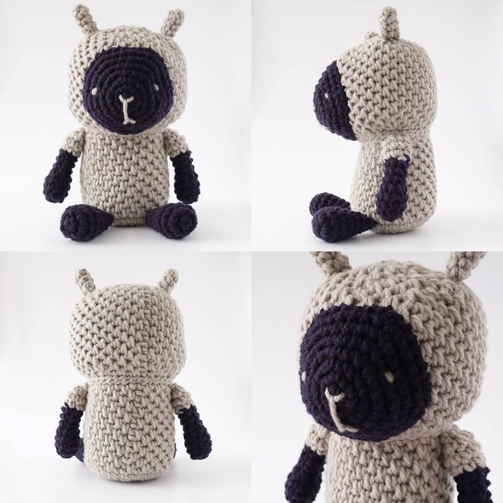 Amazon | 原ウール 編み物キット #8-12LL 頭がまん丸羊さん