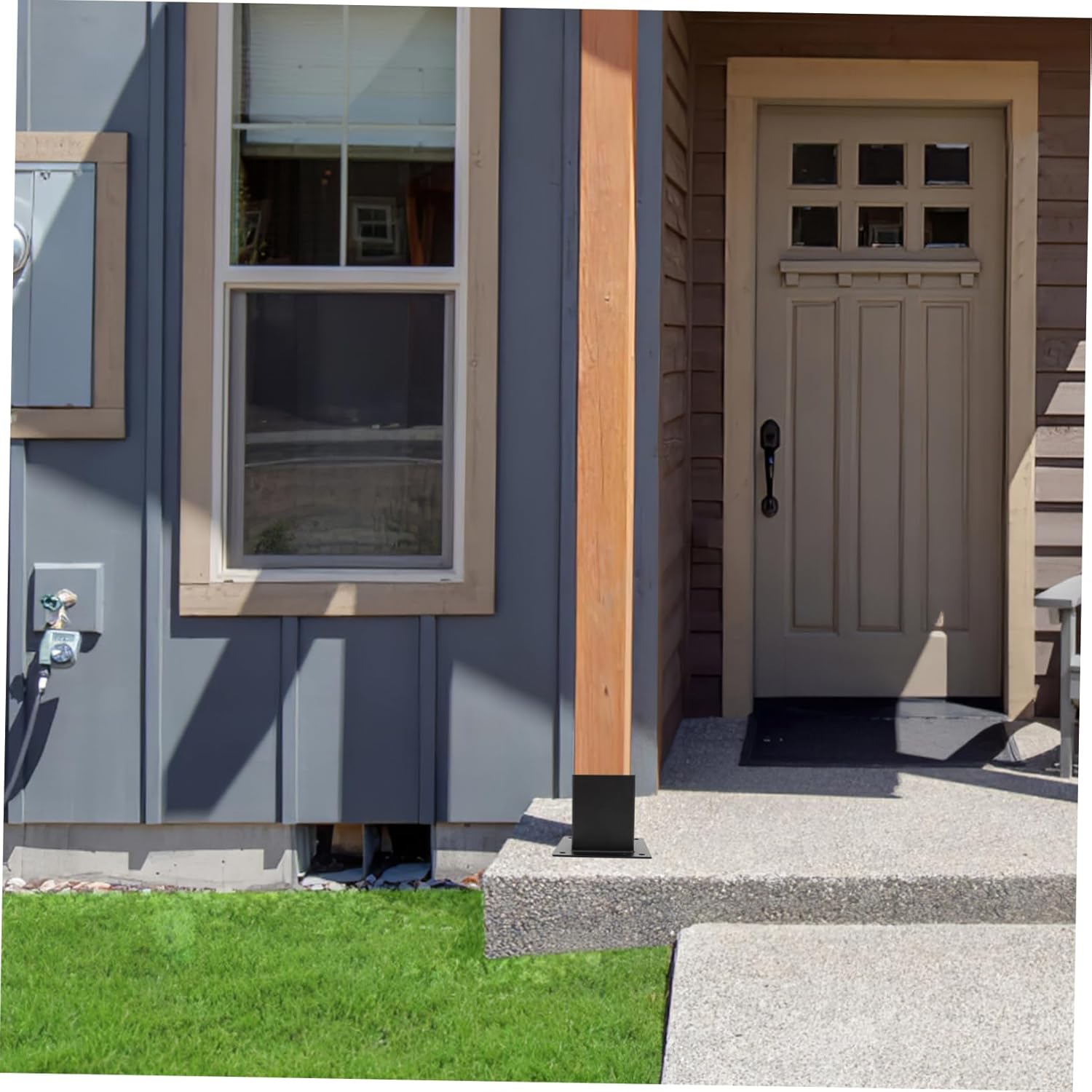 1set Mailbox Post Base Protector Heavy Duty Bracket for Deck and Railing Support Weather-Resistant Post Base Cover for Mailbox and Fence Installation