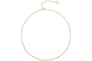 18k Gold Paperclip Chain Choker Necklace