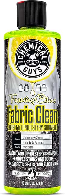 Chemical Guys CWS20316 Foaming Citrus Fabric Clean Carpet & Upholstery Cleaner (Car Carpets, Seats & Floor Mats), 16 fl o...