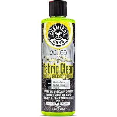 Chemical Guys Foaming Citrus Fabric Clean, Carpet and Upholstery Cleaner - Car Carpet Cleaner for Seats, and Floor Mats, Safe for Home, Office & More, Citrus Scent - 16 oz