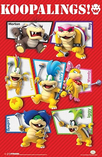 Pyramid America Póster de Super Mario  Mario Bros Koopaliings  Póster impreso de 11 x 17 pulgadas, ideal para decoración del hogar, decoración de