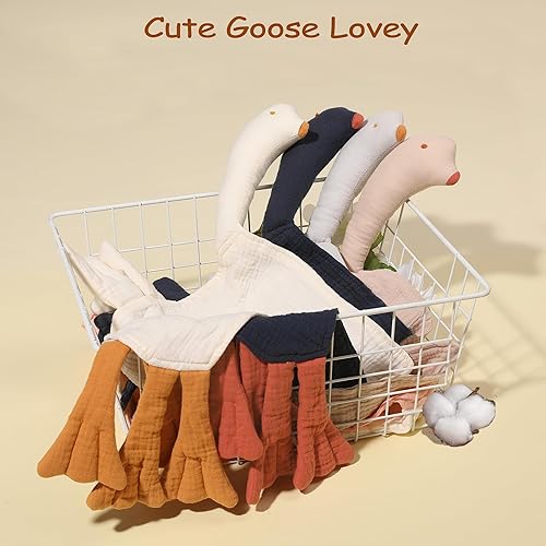 Miniatura 4 de Manta de seguridad de ganso de muselina para niños y niñas, adorable manta de Loveys Snuggly Best Friend Toy
