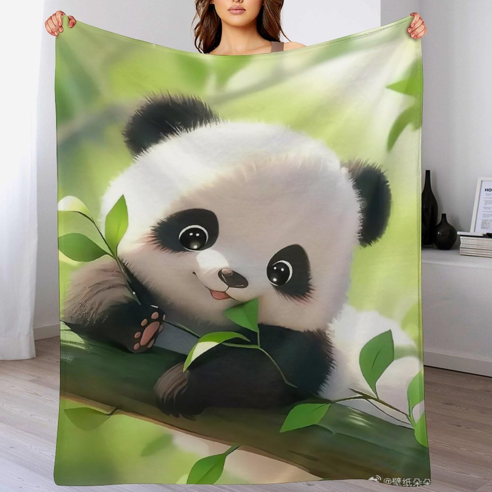 Plaid panda douillet idée cadeau couverture flanelle pour enfant