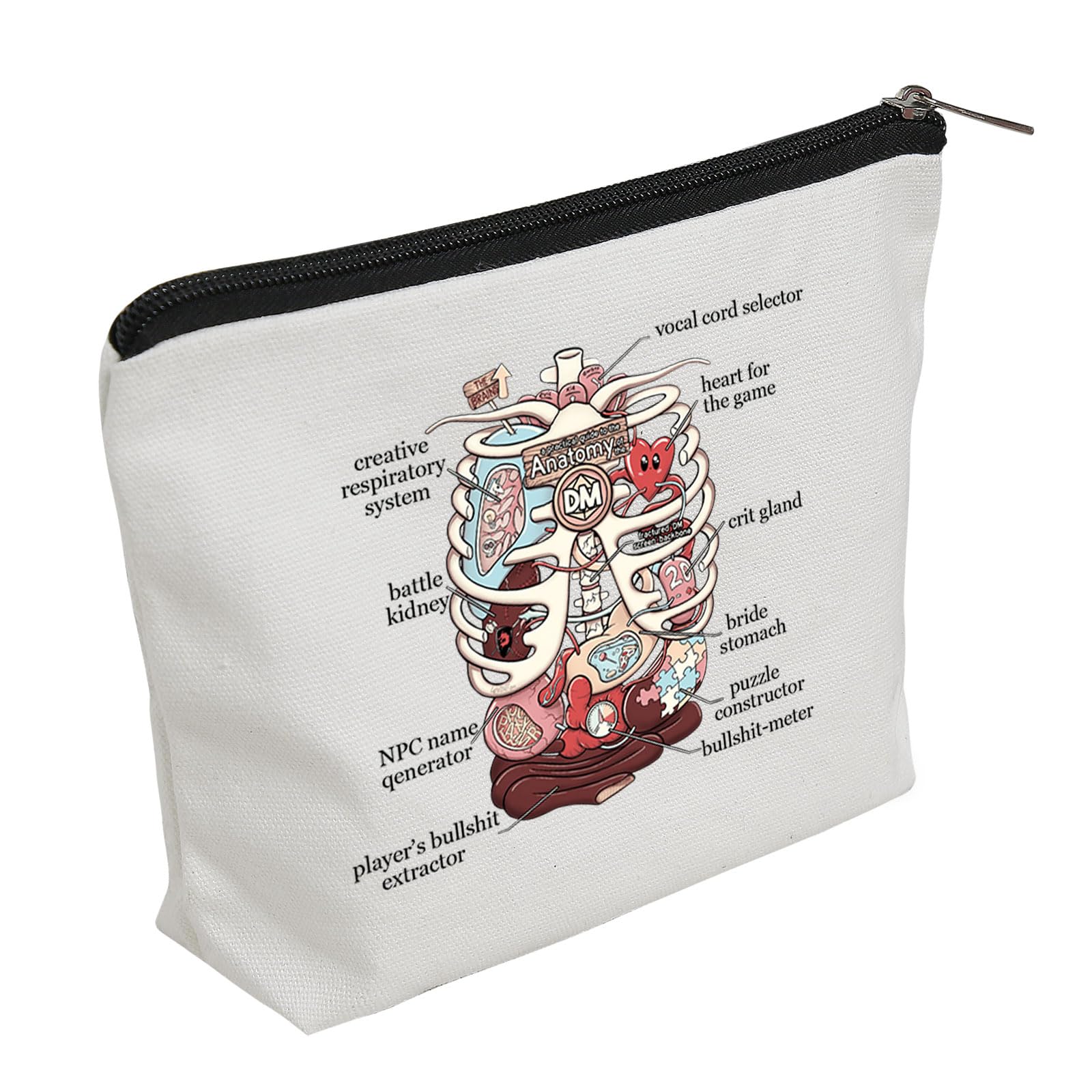 WZJHCL The Anatomy Of The DM Makeup Pouch Bag - Cosmetic Kit Bag - DND Dice Storage Pouch Bag - D20 DD Survival Kit (DM)