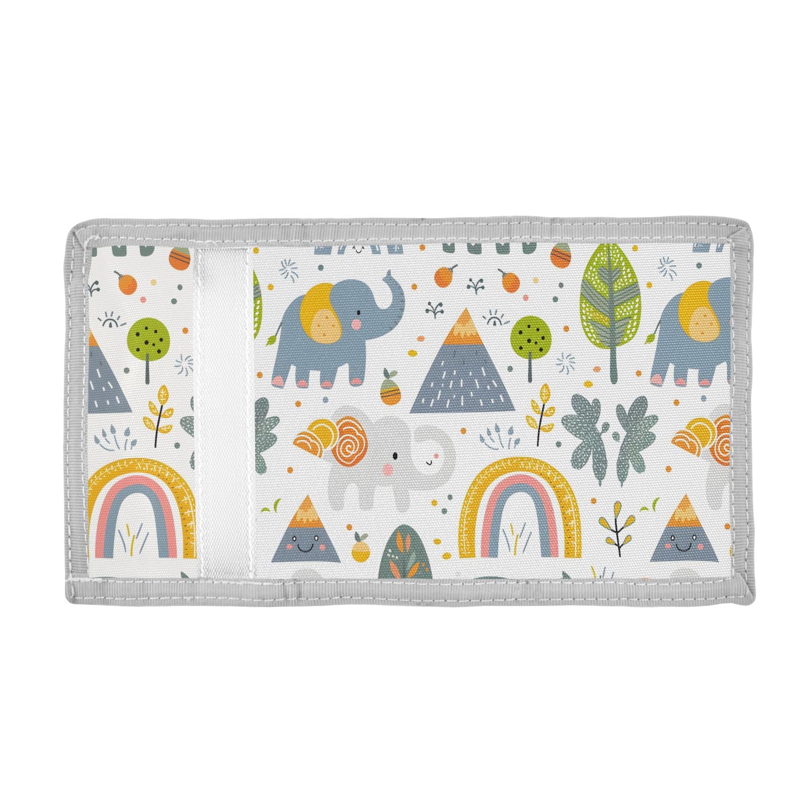 ALAZA Kids Wallets for Boys Girls Toddler Trifold Wallet Children Small Cute Elephant Rainbow with Zipper Coin Pocket