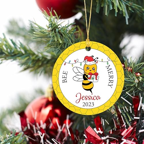 Miniatura 3 de Adorno de Navidad de abeja 2023, adornos personalizados de Navidad de abeja 2023, decoración colgante de árbol de Navidad de abeja, regalo de