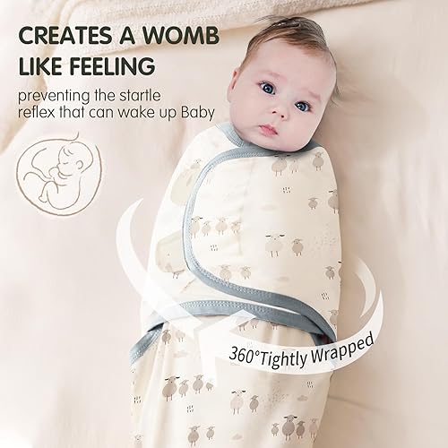Vista 99 de insular Sacos para envolver al bebé, manta para recién nacido y bebé, juego de velcro ajustable para niños y niñas, saco de dormir de algodón suave