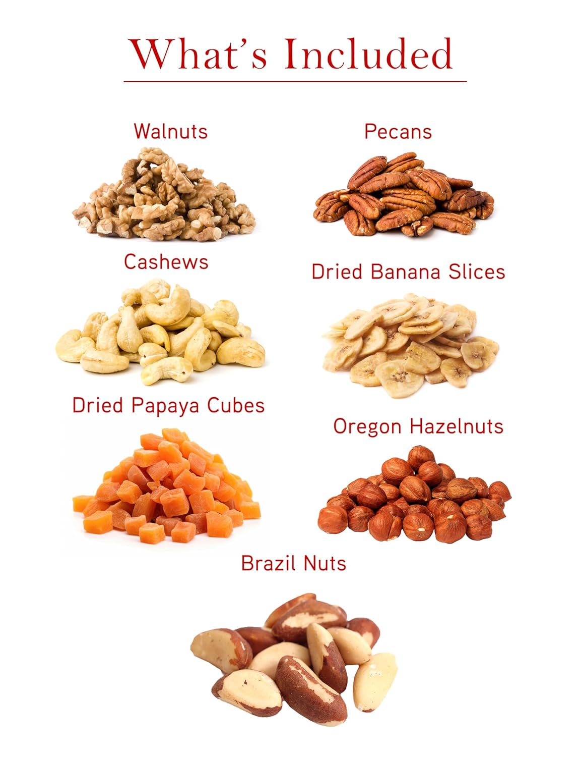 Anna and Sarah Tower Box Gift Dried Fruit & Nuts Gift Box Papaya- Banana Chips - Oregon Hazelnut - Walnut - Cashew - Pecan for Men Women