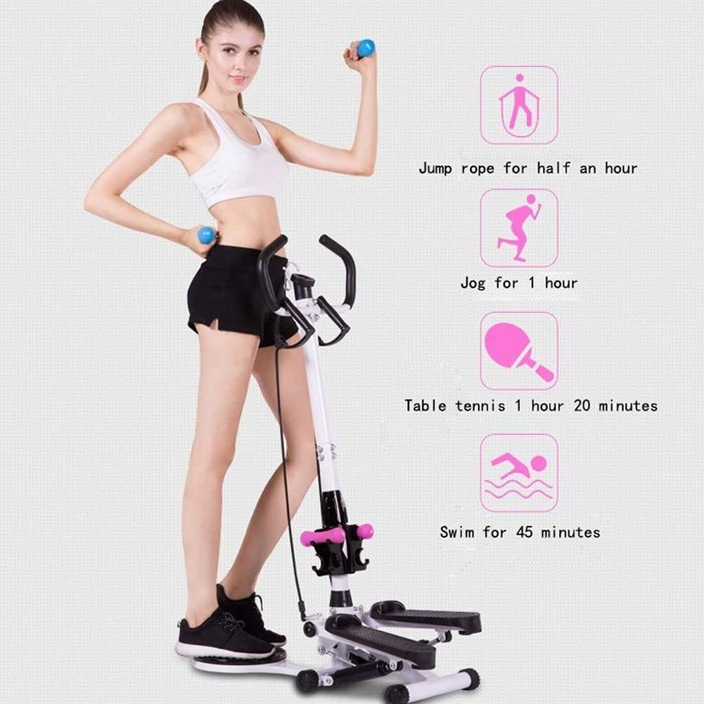 Stepper Fitness Multifunzione per Esercizi, Mini Stepper con Corrimano e Fasce di Resistenza Gambe Interne Allenatore per Tutto Il Corpo Cardio Ginnico per Uomini e Donne