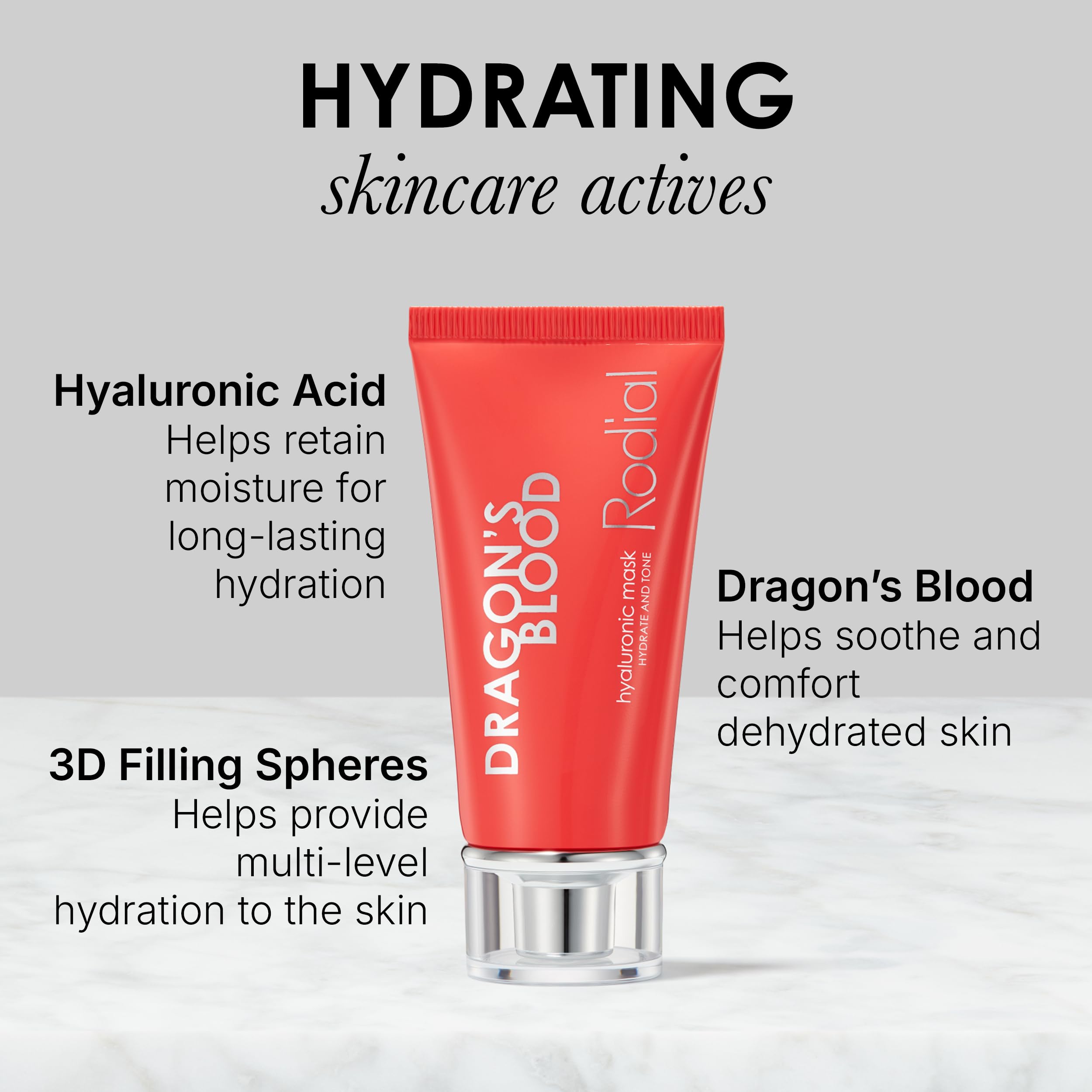 Rodial Dragons Blood Hyaluronic Mask, 1.7 fl. oz. - Moisturising Formula with Hyaluronic Acid for Dehydrated Skin, Soothing and Nourishing Face Mask for Plumped Complexion