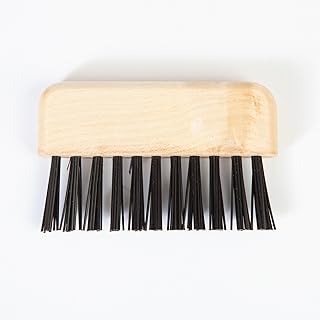 Wooden Hair Brush Cleaner Tool - Nylon Bristle Hair Brush Cleaning Tool, Quick Cleaning Hairbrush for Salon & Personal Use, Hairbrush Cleaner Made in Europe - Light Maple Wood Handle