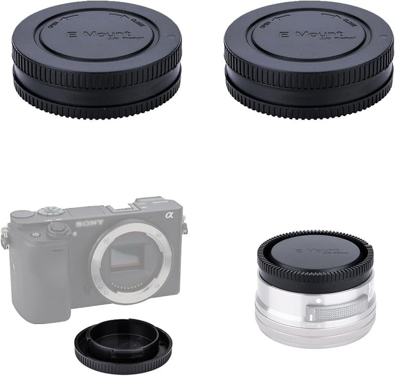 E-Mount Body & Rear Lens Cap Cover for Sony, Replaces ALC-B1EM, 2-Pack | Compatible with Sony A1 II A7C II A7R VI V IV A7 V IV III A7S III A9III A6600 A6500 A6400 A6300 A6100 ZV-1 ZV-E10