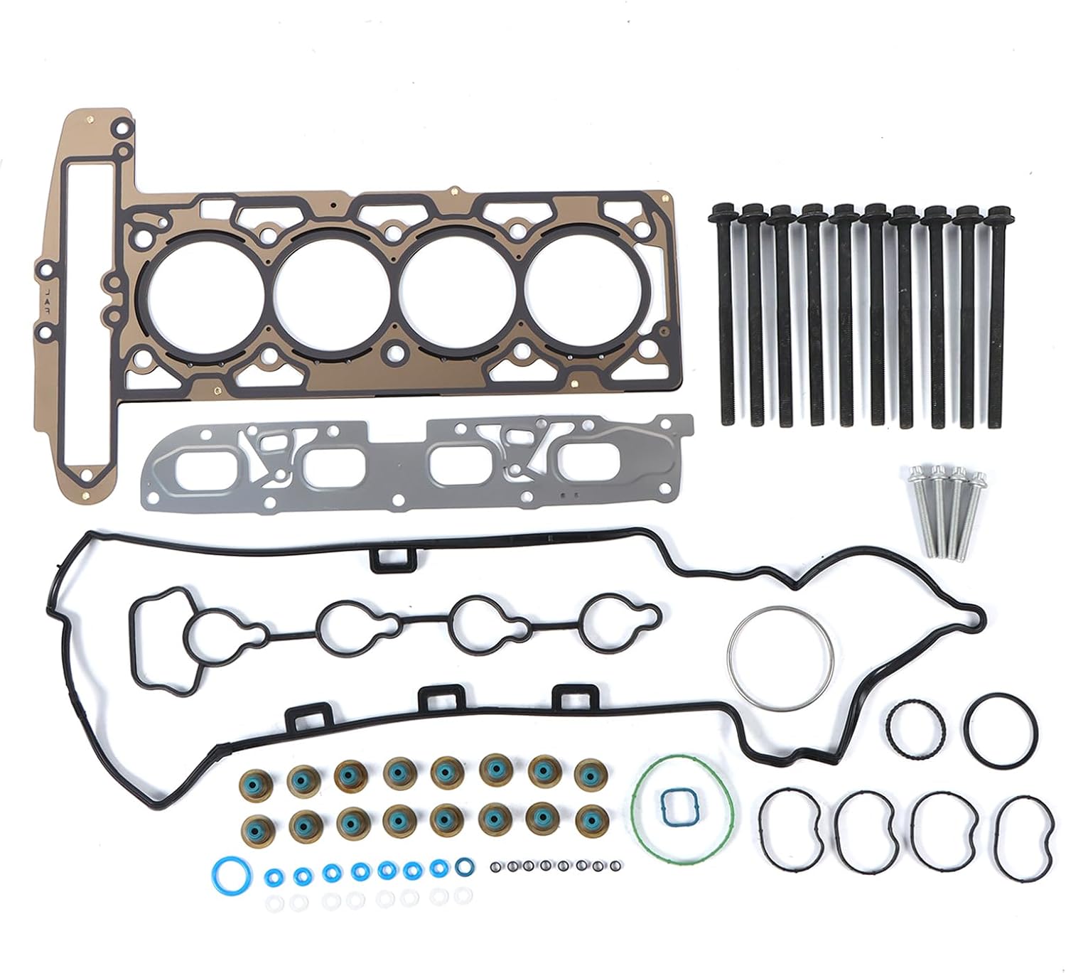 2.4L Engine Cylinder Head Gaskets w/Bolts Kit Fits for Chevy Cobalt HHR Malibu, Pontiac G5 G6, Saturn Aura Sky Vue 2008-2010 2.2/2.4L l4 DOHC OE HS26466PT-1 ES72196 21018819