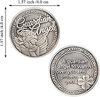 Vista 2 de Medalla de ángel de la guarda Moneda de la suerte Buena Suerte Regalo conmemorativo