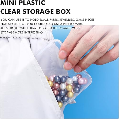 Miniatura 28 de 6 cajas de almacenamiento de cuentas transparentes de plástico para coleccionar objetos pequeños, cuentas, joyas, tarjetas de visita, piezas