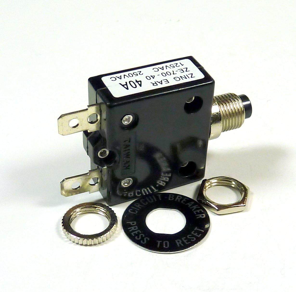 Philmore 40 Amp Push Button Manual Reset Thermal Circuit Breaker 32V DC, 250V AC - - 