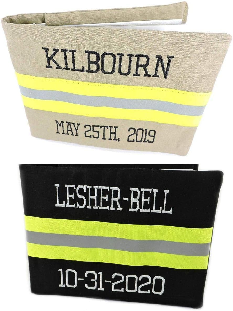 Firefighter Wedding Guestbook, wedding Guest Book, Bunker Gear Look