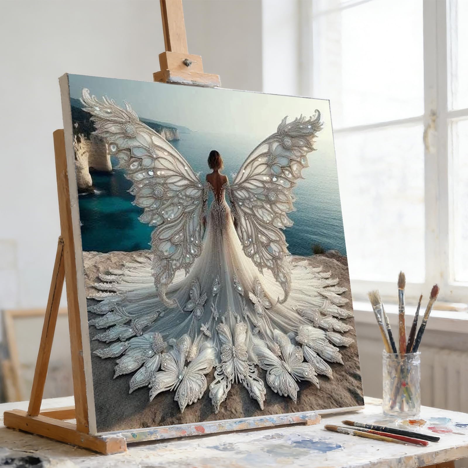 Butterfly Figur Paint by Numbers Erwachsene 40 x 40 cm, rahmenlos