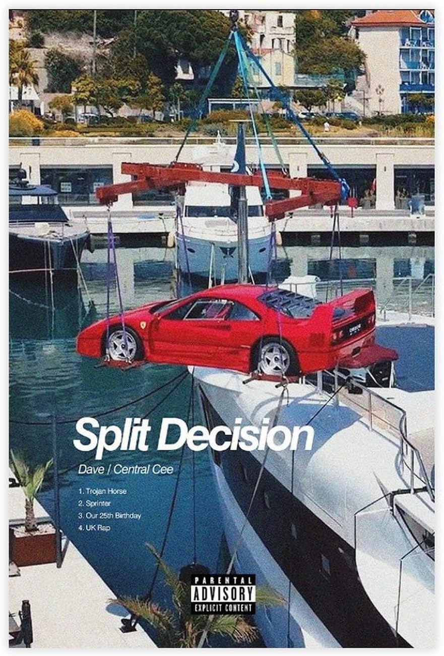 KJUFE Dave Central Cee Poster Split Decision Album Cover Poster 3