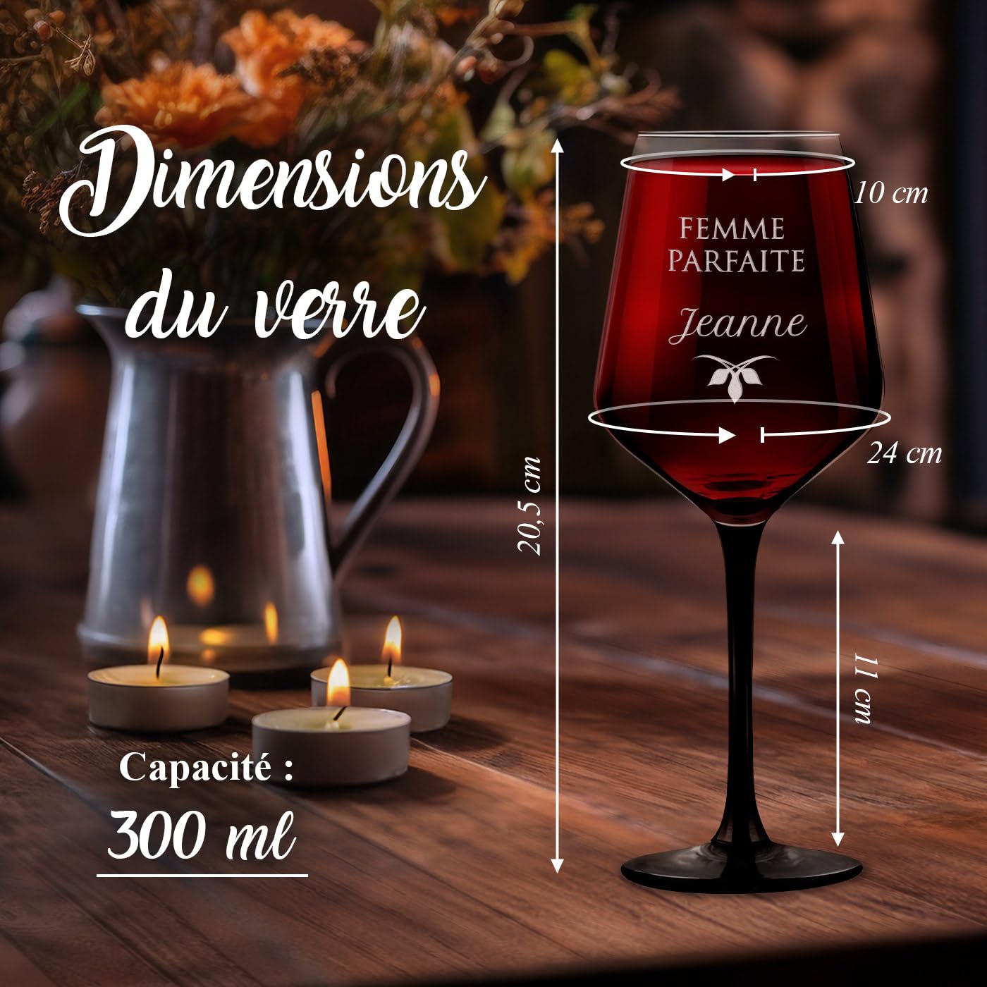 Maverton Verre à Vin Personnalisé Rouge Et Blanc Pour Couples - Gravé Classique 300 Ml, Idéal Mariage & Anniversaire