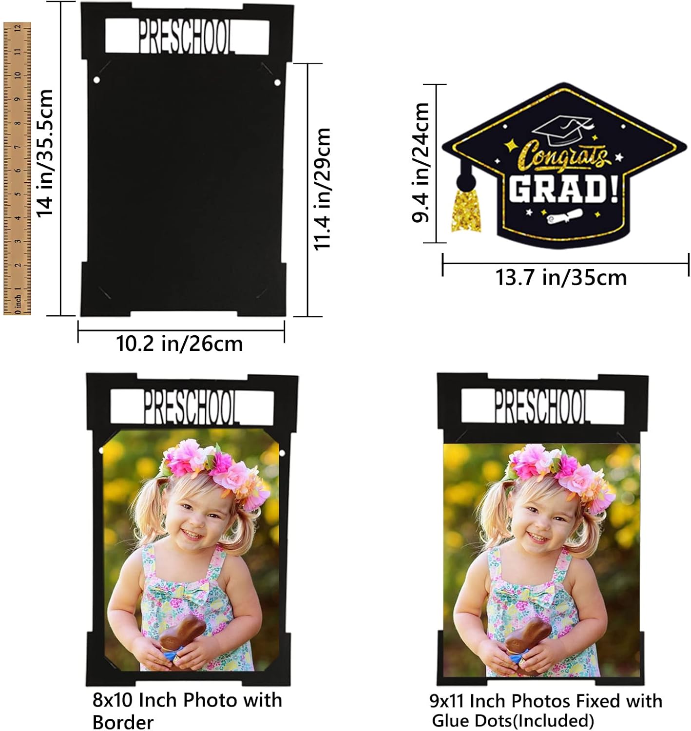 Graduation Party Decorations 2025 Graduation Photo Banner 8x10 K-12 Graduation Party Photo Display for Pre-K to High School Celebrations SP005