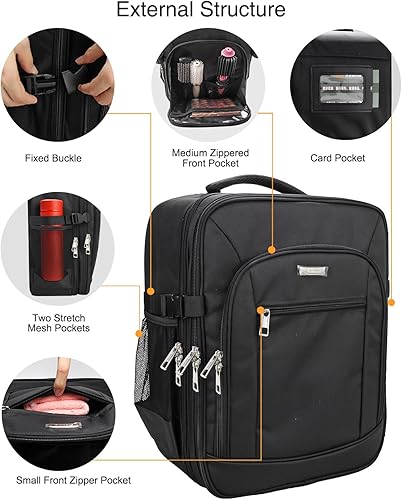 Miniatura 4 de Mochila de maquillaje extra grande, estuche de viaje profesional, bolsa de maquillaje para mujeres, estuche organizador de almacenamiento para