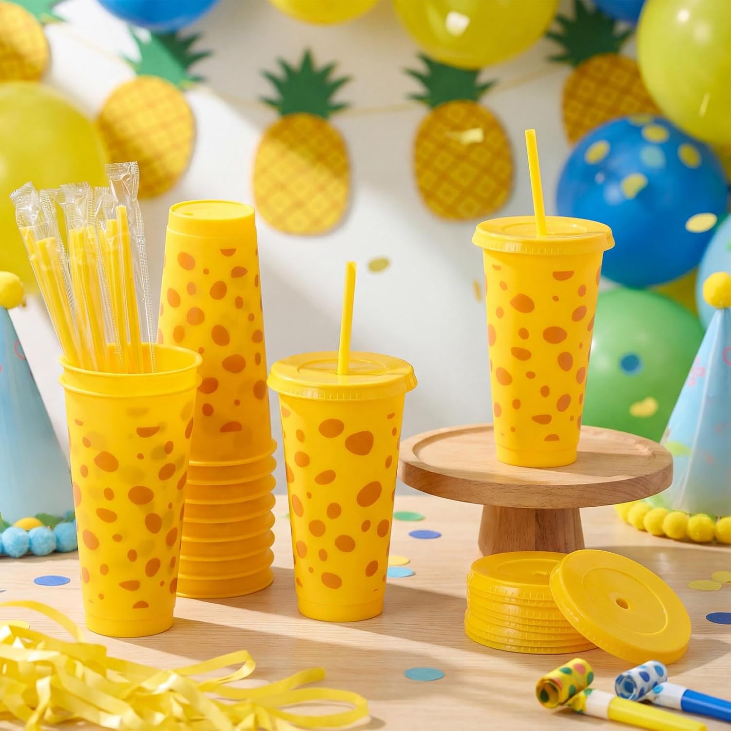 LemonRoad 12 Pcs Sponge Tumblers with Straws Lids, 24 oz Reusable image 4