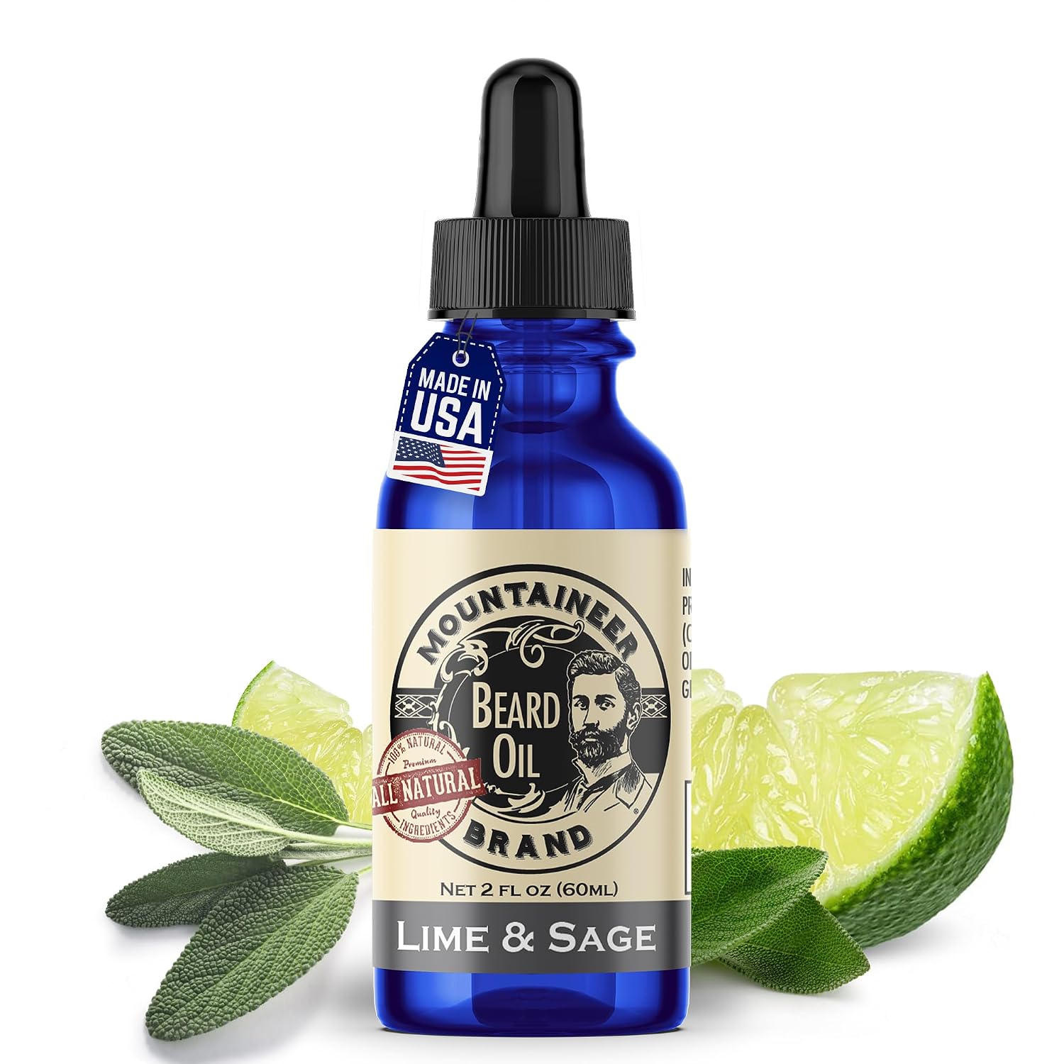 Mountaineer Brand Natural Beard Oil with Timber Scent | Made in West Virgina | Hydrates, Moisturises, Softens & Conditions for Beard Growth | Treats Dry Itchy Beards for Men | 2oz