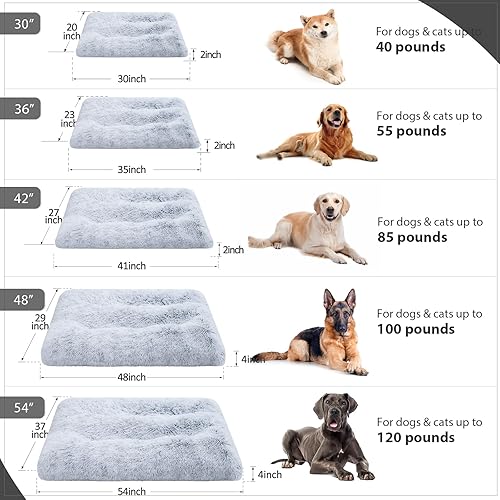 Miniatura 6 de Vonabem Cama para perro, extragrande, camas suaves de felpa para perros XL, almohadilla de jaula, lavable, 41 pulgadas de largo x 27 pulgadas